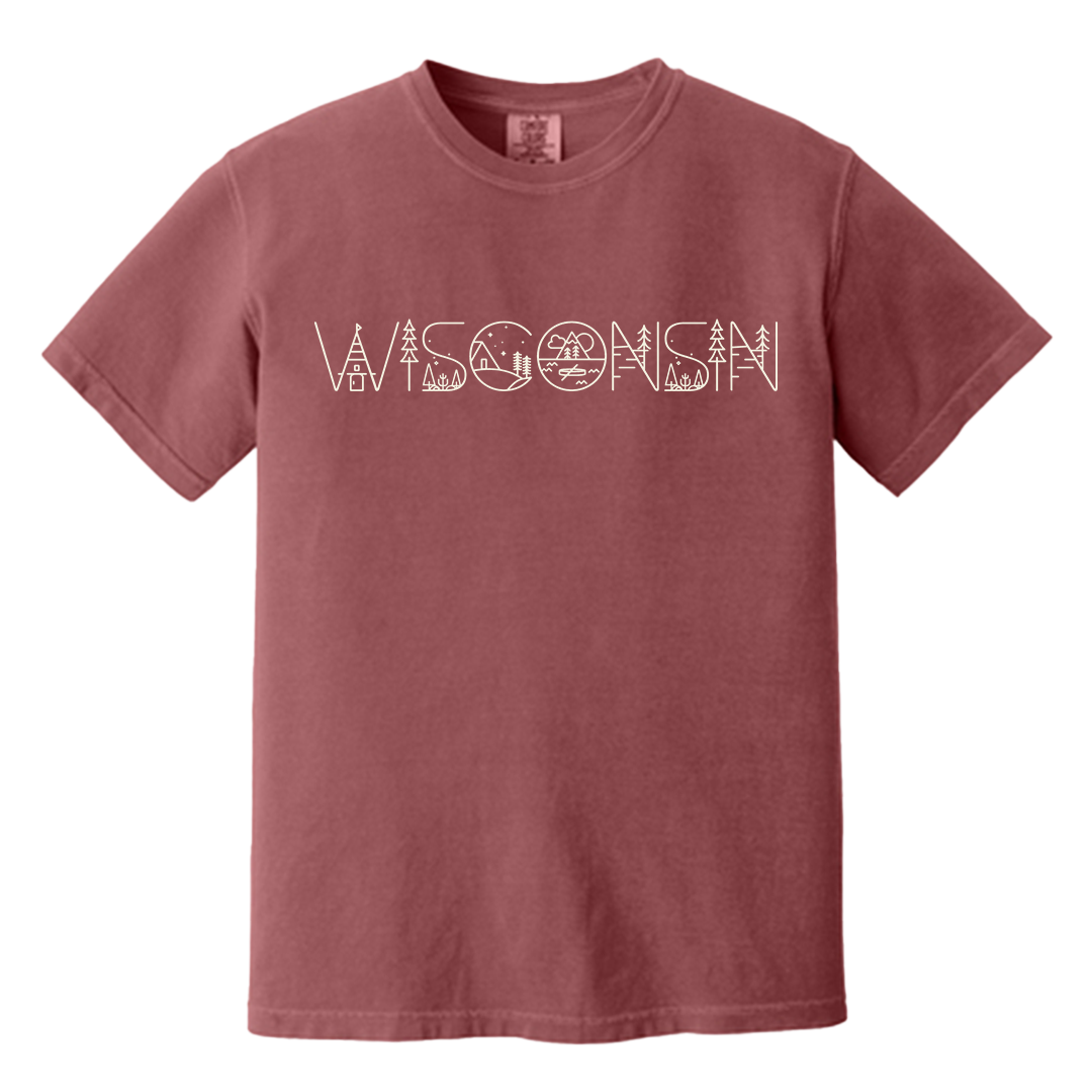 WISCONSIN Illustrated Letters Tee