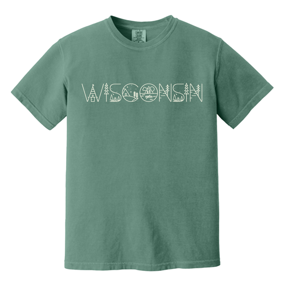 WISCONSIN Illustrated Letters Tee