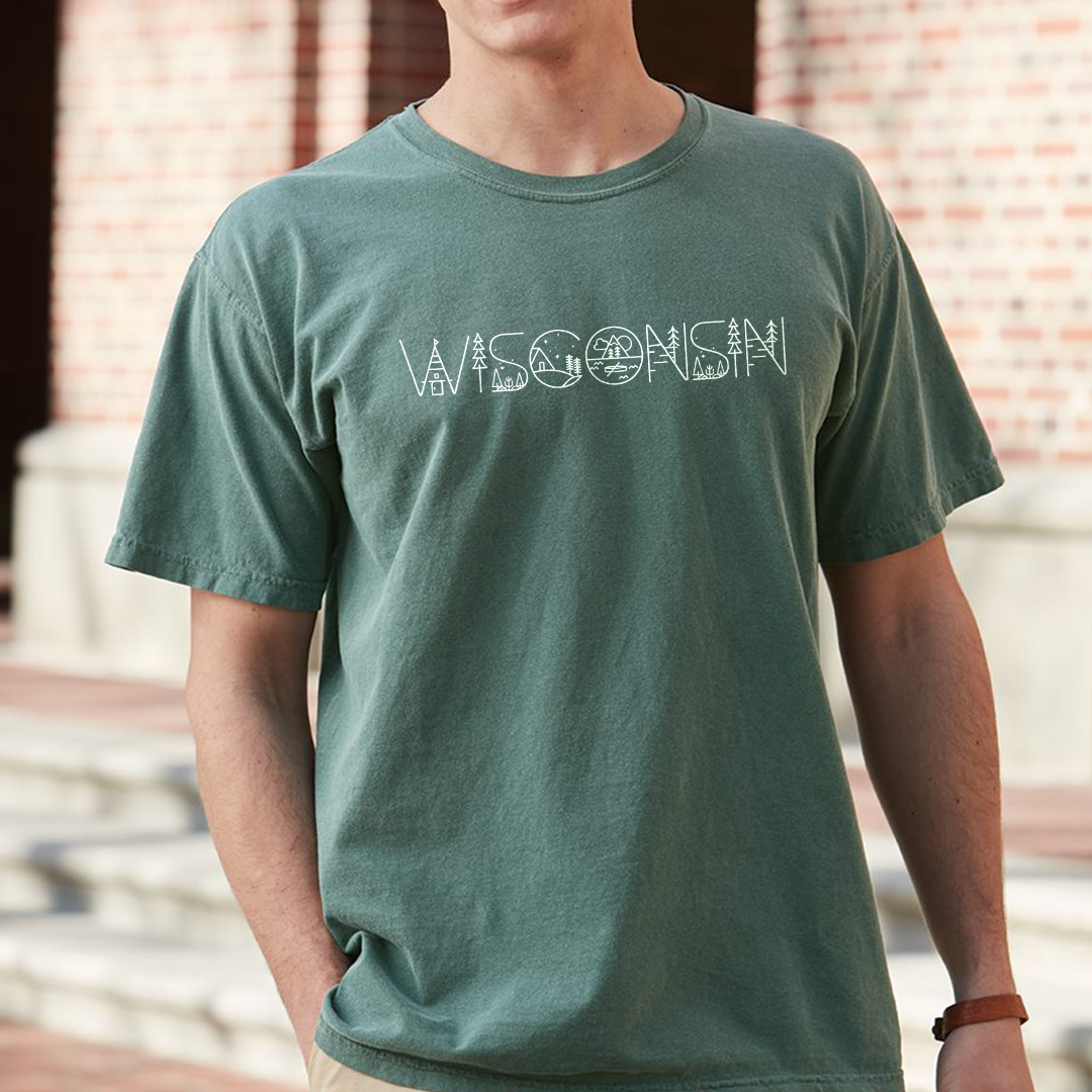 WISCONSIN Illustrated Letters Tee